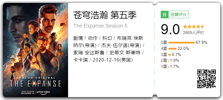 《苍穹浩瀚》第五季豆瓣评分